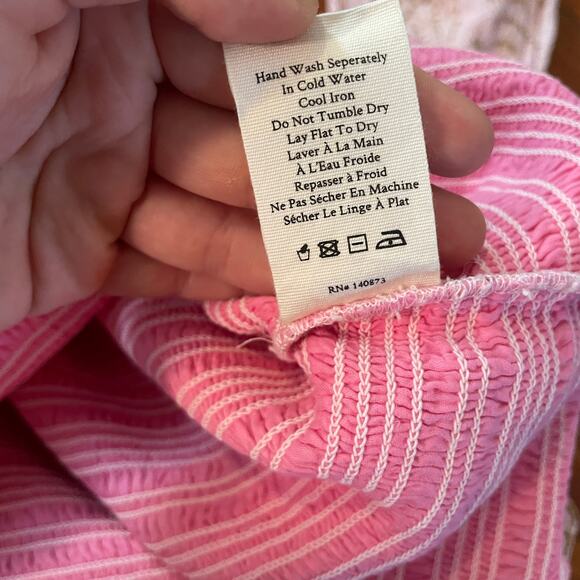 LoveShackFancy Celia Dress in Gilded Pink NWT Cottagecore Smocked Embroidered - Picture 14 of 14